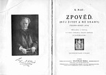 Tituln strana a frontispic knihy Zpov z roku 1923.